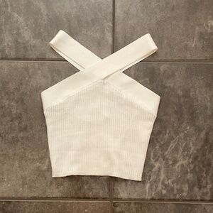 Aritzia - Babaton Sculpt Knit Criss Cross Cropped Tank - NEVER WORN - EXCLUSIVE